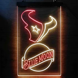 Houston Texans Blue Moon Neon-Like LED Sign