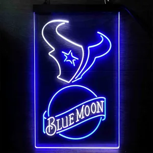 Houston Texans Blue Moon Neon-Like LED Sign