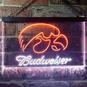 Iowa Hawkeyes Budweiser Neon-Like LED Sign