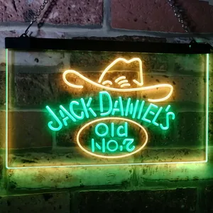 Jack Daniel's Cowboy Hat Old No. 7 Neon-Like LED Sign