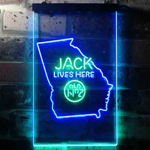 Jack Daniel's Jack Lives Here - Georgia Neon-Like LED Sign