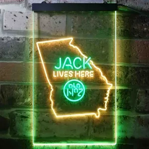 Jack Daniel's Jack Lives Here - Georgia Neon-Like LED Sign