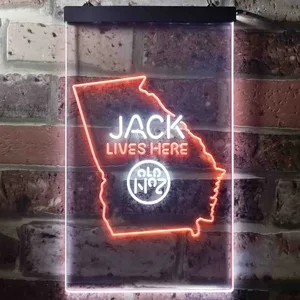 Jack Daniel's Jack Lives Here - Georgia Neon-Like LED Sign
