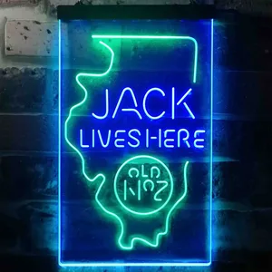 Jack Daniel's Jack Lives Here - Illinois Neon-Like LED Sign