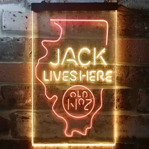 Jack Daniel's Jack Lives Here - Illinois Neon-Like LED Sign