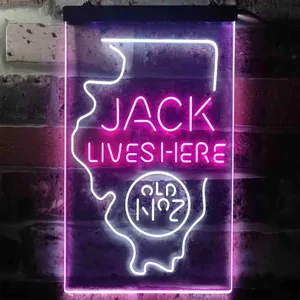 Jack Daniel's Jack Lives Here - Illinois Neon-Like LED Sign