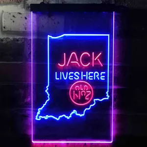 Jack Daniel's Jack Lives Here - Indiana Neon-Like LED Sign