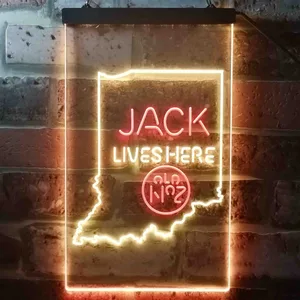 Jack Daniel's Jack Lives Here - Indiana Neon-Like LED Sign