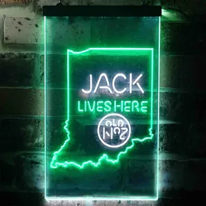 Jack Daniel's Jack Lives Here - Indiana Neon-Like LED Sign