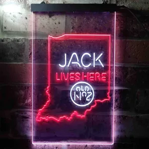 Jack Daniel's Jack Lives Here - Indiana Neon-Like LED Sign