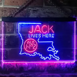 Jack Daniel's Jack Lives Here - Louisiana Neon-Like LED Sign