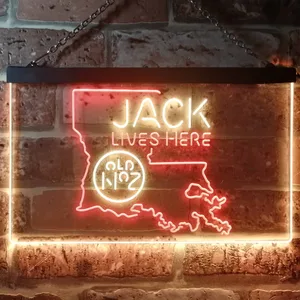 Jack Daniel's Jack Lives Here - Louisiana Neon-Like LED Sign