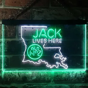 Jack Daniel's Jack Lives Here - Louisiana Neon-Like LED Sign