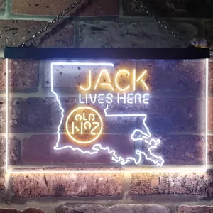 Jack Daniel's Jack Lives Here - Louisiana Neon-Like LED Sign