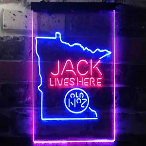 Jack Daniel's Jack Lives Here - Minnesota Neon-Like LED Sign