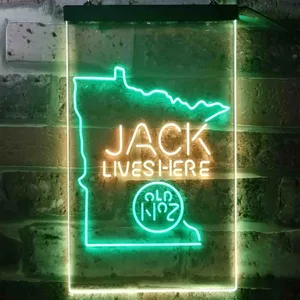 Jack Daniel's Jack Lives Here - Minnesota Neon-Like LED Sign