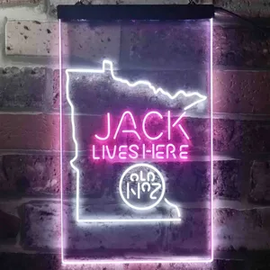 Jack Daniel's Jack Lives Here - Minnesota Neon-Like LED Sign
