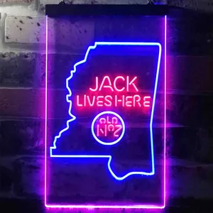 Jack Daniel's Jack Lives Here - Mississippi Neon-Like LED Sign