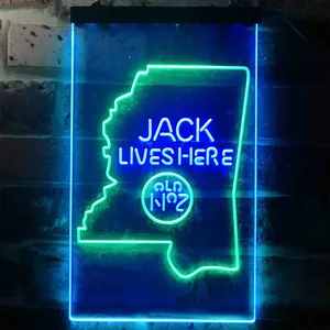 Jack Daniel's Jack Lives Here - Mississippi Neon-Like LED Sign