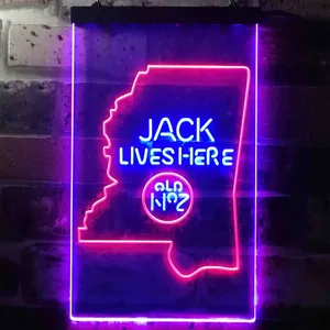 Jack Daniel's Jack Lives Here - Mississippi Neon-Like LED Sign