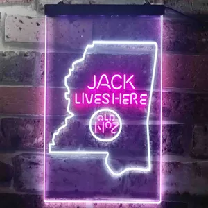 Jack Daniel's Jack Lives Here - Mississippi Neon-Like LED Sign