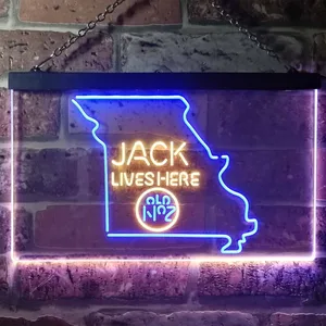 Jack Daniel's Jack Lives Here - Missouri Neon-Like LED Sign