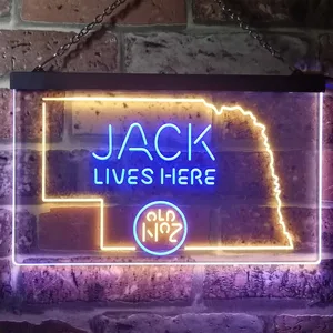 Jack Daniel's Jack Lives Here - Nebraska Neon-Like LED Sign