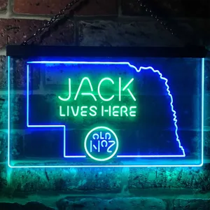 Jack Daniel's Jack Lives Here - Nebraska Neon-Like LED Sign