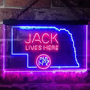 Jack Daniel's Jack Lives Here - Nebraska Neon-Like LED Sign