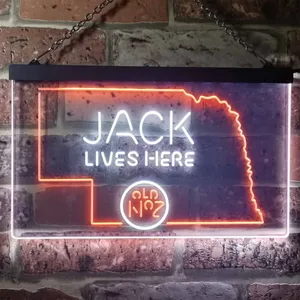 Jack Daniel's Jack Lives Here - Nebraska Neon-Like LED Sign