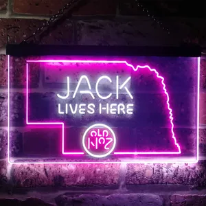 Jack Daniel's Jack Lives Here - Nebraska Neon-Like LED Sign
