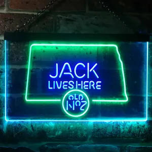 Jack Daniel's Jack Lives Here - North Dakota Neon-Like LED Sign