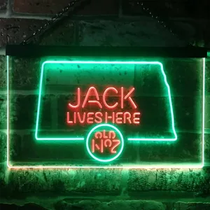 Jack Daniel's Jack Lives Here - North Dakota Neon-Like LED Sign