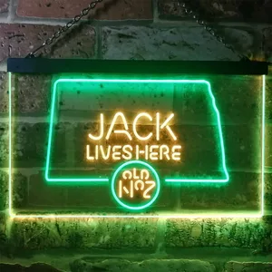 Jack Daniel's Jack Lives Here - North Dakota Neon-Like LED Sign