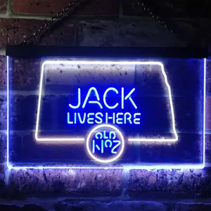 Jack Daniel's Jack Lives Here - North Dakota Neon-Like LED Sign