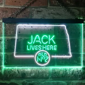Jack Daniel's Jack Lives Here - North Dakota Neon-Like LED Sign