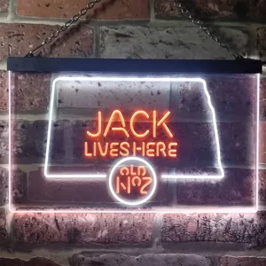 Jack Daniel's Jack Lives Here - North Dakota Neon-Like LED Sign