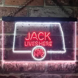 Jack Daniel's Jack Lives Here - North Dakota Neon-Like LED Sign