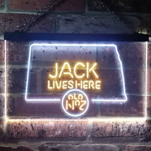 Jack Daniel's Jack Lives Here - North Dakota Neon-Like LED Sign