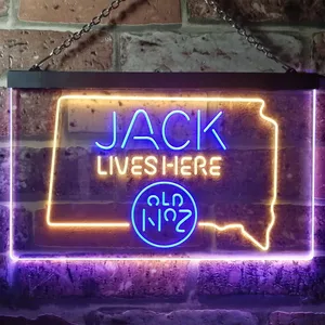 Jack Daniel's Jack Lives Here - South Dakota Neon-Like LED Sign
