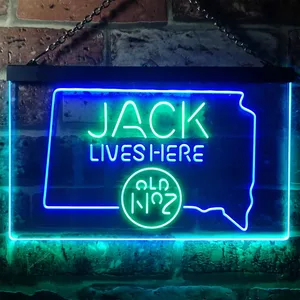 Jack Daniel's Jack Lives Here - South Dakota Neon-Like LED Sign