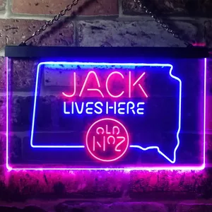 Jack Daniel's Jack Lives Here - South Dakota Neon-Like LED Sign