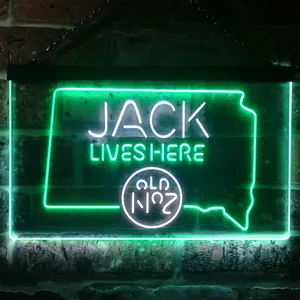 Jack Daniel's Jack Lives Here - South Dakota Neon-Like LED Sign