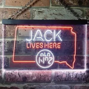 Jack Daniel's Jack Lives Here - South Dakota Neon-Like LED Sign