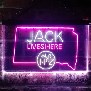 Jack Daniel's Jack Lives Here - South Dakota Neon-Like LED Sign