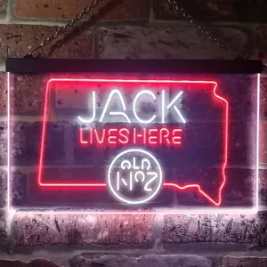 Jack Daniel's Jack Lives Here - South Dakota Neon-Like LED Sign