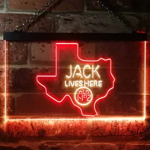 Jack Daniel's Jack Lives Here - Texas Neon-Like LED Sign
