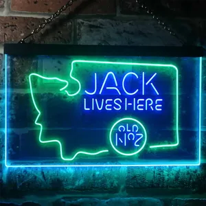 Jack Daniel's Jack Lives Here - Washington Neon-Like LED Sign