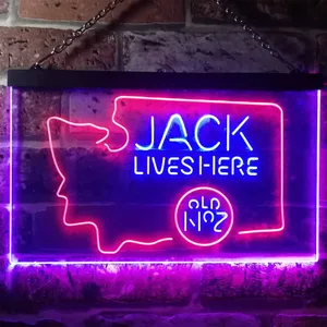 Jack Daniel's Jack Lives Here - Washington Neon-Like LED Sign