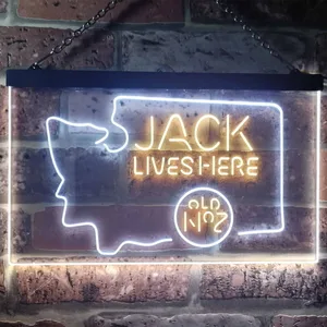 Jack Daniel's Jack Lives Here - Washington Neon-Like LED Sign